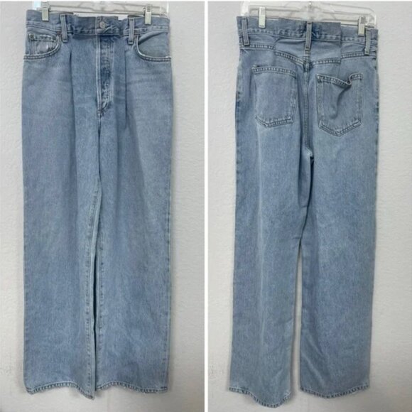 NWOT AGOLDE Dax Upsized High Rise Wide Leg Paper Bag Baggy Jean Size 15 - Picture 3 of 6